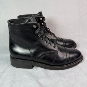 Thursday Boot Co. Captain Boots Everyday Black Leather Cap Toe Lace up Men's 9